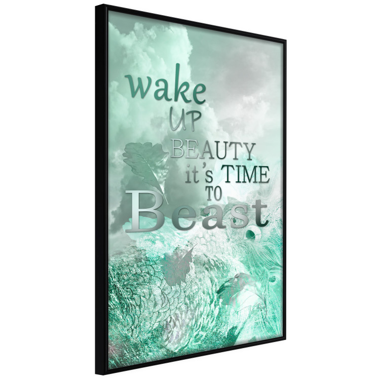 Poster Wake up Beauty It's Time to Beast - text on an abstract cloud background 123129 additionalImage 10