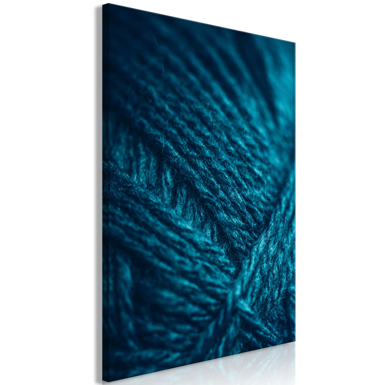 Canvas Art Print Emerald yarn - an enlarged fragment of a turquoise thread 124429 additionalImage 2