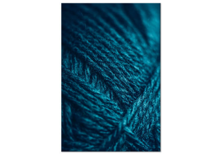 Canvas Art Print Emerald yarn - an enlarged fragment of a turquoise thread 124429