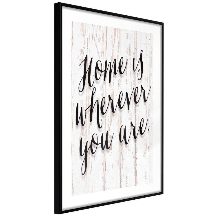 Wall Poster Home Is Wherever You Are - black English text on a wooden background 125229 additionalImage 11