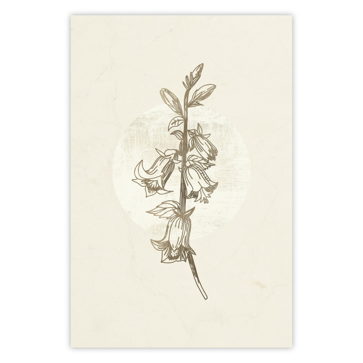 Poster Field Pattern - plant with flowers on a light beige background in a retro motif 125729