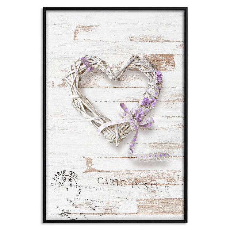 Wall Poster Intertwined Message - decorative heart on light wooden background 128029 additionalImage 16
