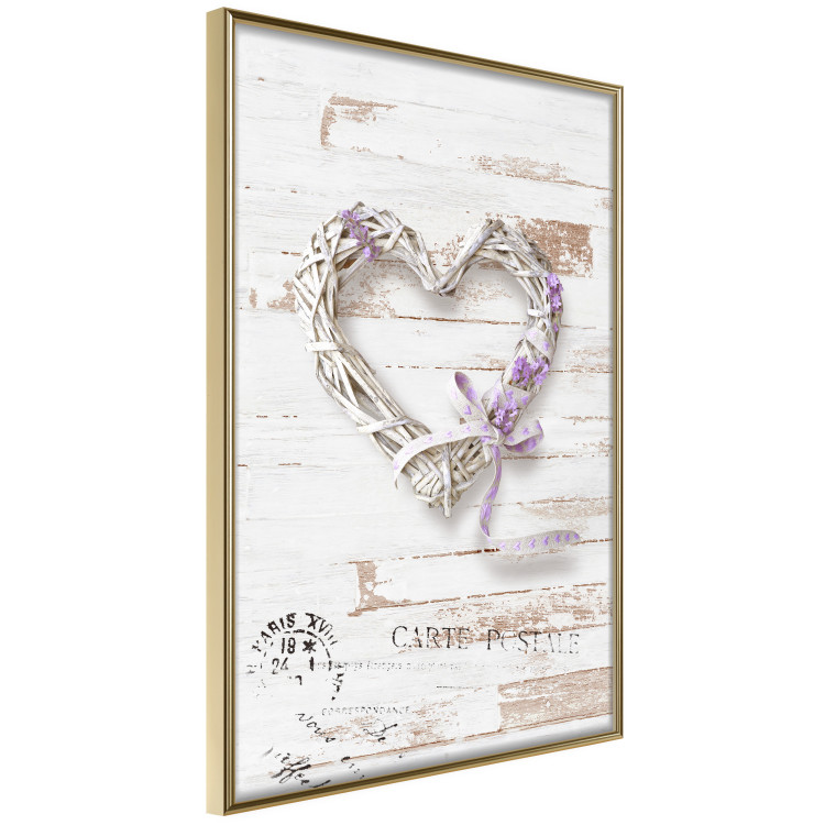 Wall Poster Intertwined Message - decorative heart on light wooden background 128029 additionalImage 12