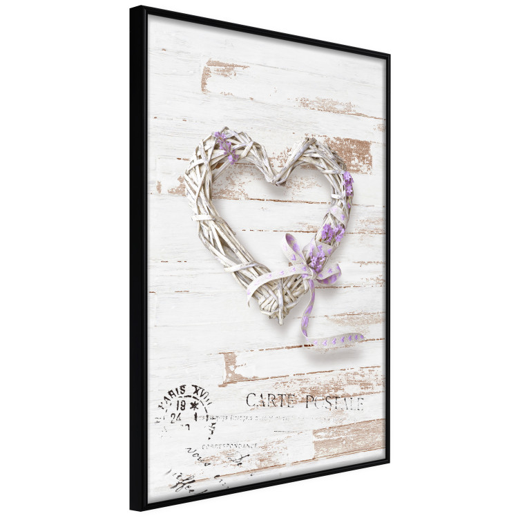 Wall Poster Intertwined Message - decorative heart on light wooden background 128029 additionalImage 11