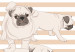 Photo Wallpaper Empress dogs - illustrated funny pug dogs on a background in orange and white stripes, ideal for a child's room 129029 additionalThumb 8