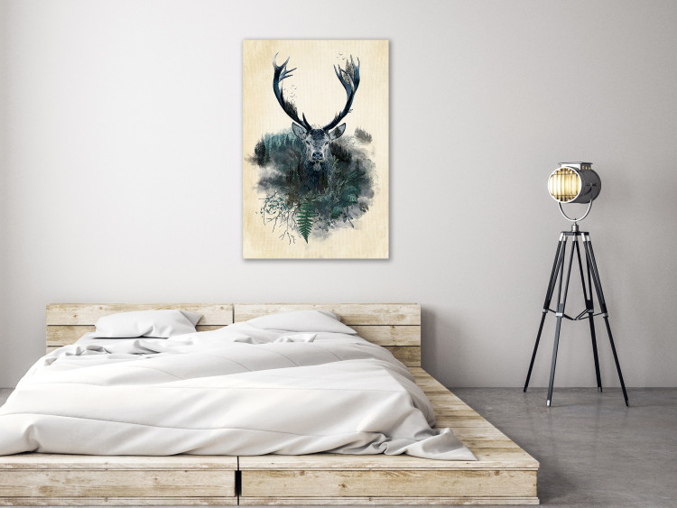 Canvas Forest Spirit (1-piece) Vertical - abstract deer on light background 130329 additionalImage 3