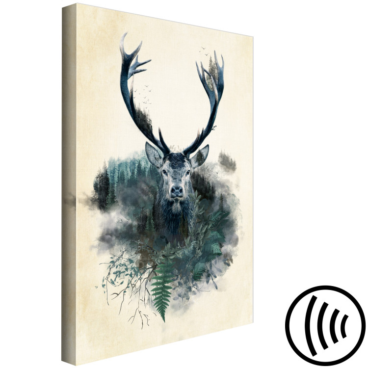 Canvas Forest Spirit (1-piece) Vertical - abstract deer on light background 130329 additionalImage 6