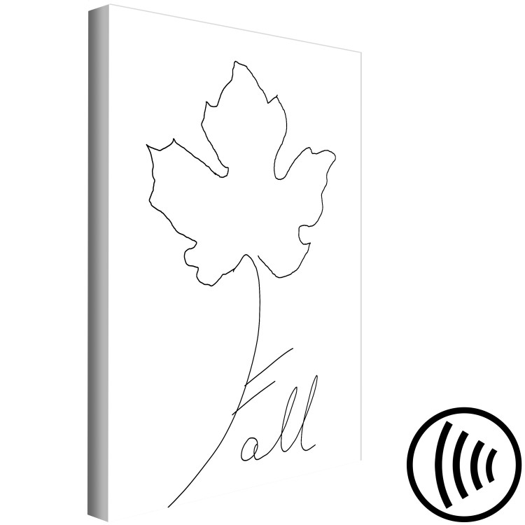 Canvas Linear leaf - minimalistic line art style graphic with inscription 131729 additionalImage 6