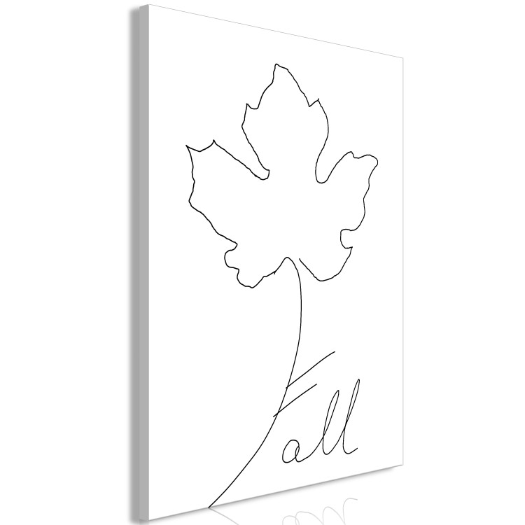 Canvas Linear leaf - minimalistic line art style graphic with inscription 131729 additionalImage 2