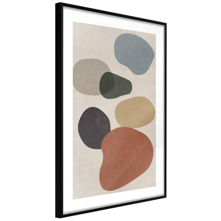 Poster Stone Composition - abstract colorful stones on a gray background 134329 additionalImage 6