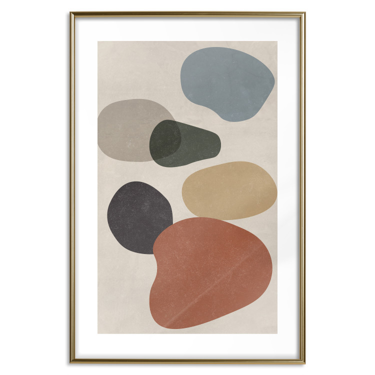 Poster Stone Composition - abstract colorful stones on a gray background 134329 additionalImage 16