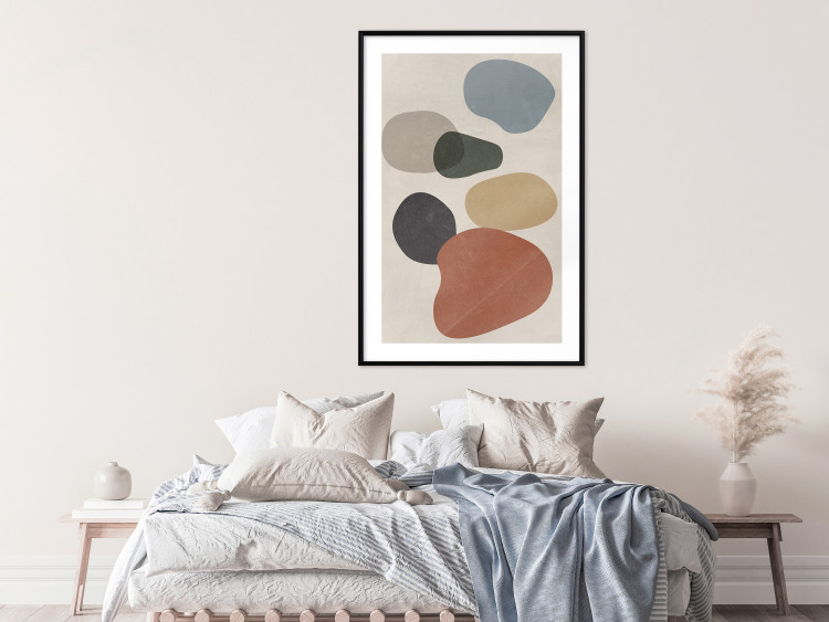 Poster Stone Composition - abstract colorful stones on a gray background 134329 additionalImage 19