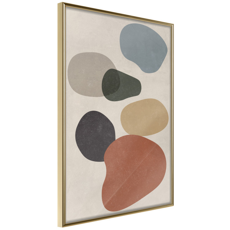 Poster Stone Composition - abstract colorful stones on a gray background 134329 additionalImage 12
