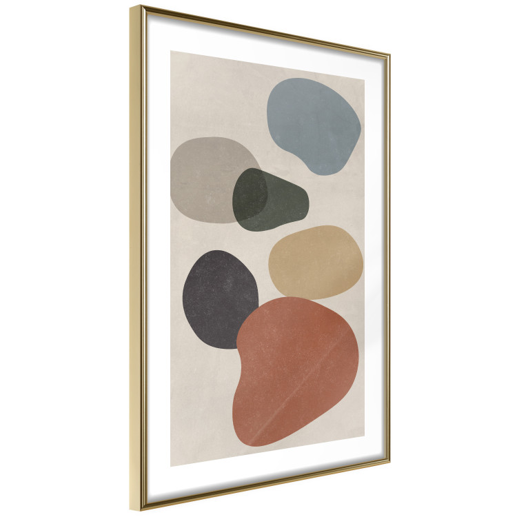 Poster Stone Composition - abstract colorful stones on a gray background 134329 additionalImage 7