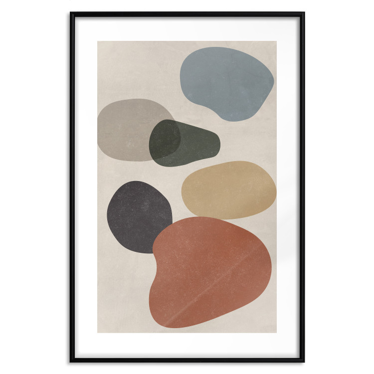 Poster Stone Composition - abstract colorful stones on a gray background 134329 additionalImage 17