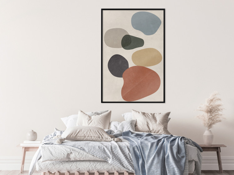 Poster Stone Composition - abstract colorful stones on a gray background 134329 additionalImage 4