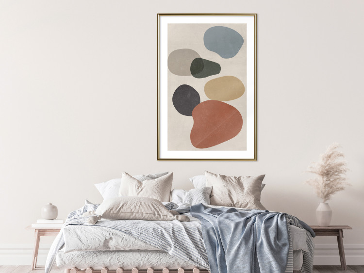 Poster Stone Composition - abstract colorful stones on a gray background 134329 additionalImage 13