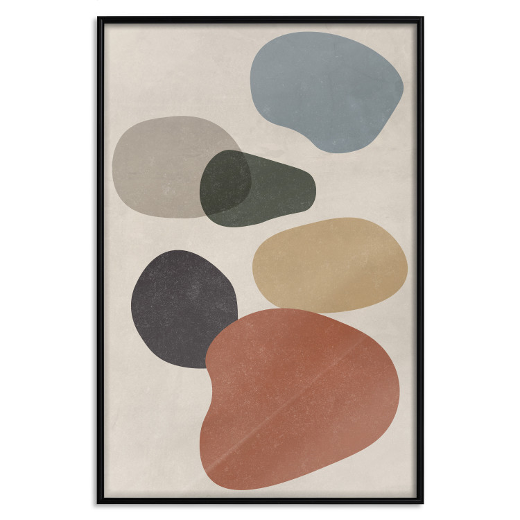 Poster Stone Composition - abstract colorful stones on a gray background 134329 additionalImage 14