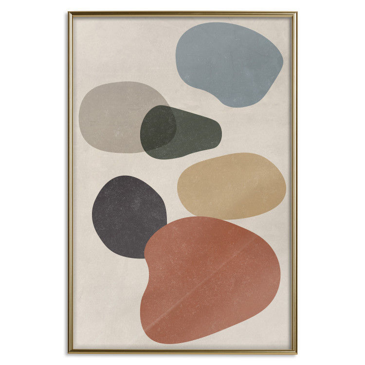 Poster Stone Composition - abstract colorful stones on a gray background 134329 additionalImage 15