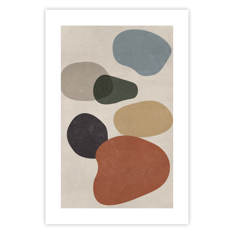Poster Stone Composition - abstract colorful stones on a gray background 134329 additionalImage 18