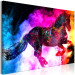 Canvas Art Print Colorful Mist (1-piece) Wide - abstract futuristic horse 135229 additionalThumb 2