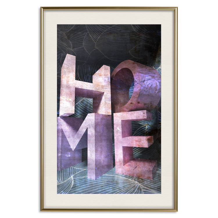 Wall Poster Home in Violets - violet 3D text on an abstract background 135729 additionalImage 13