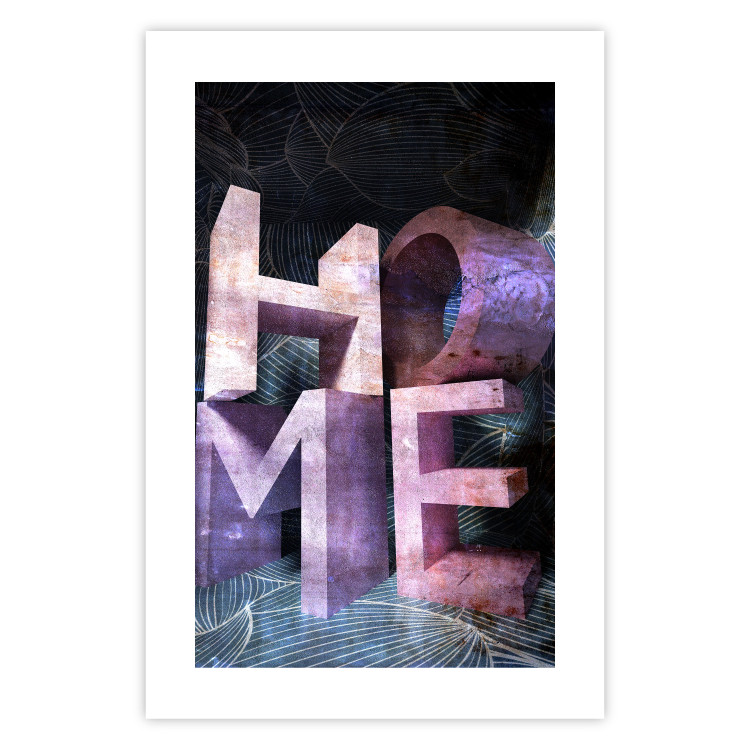 Wall Poster Home in Violets - violet 3D text on an abstract background 135729 additionalImage 19