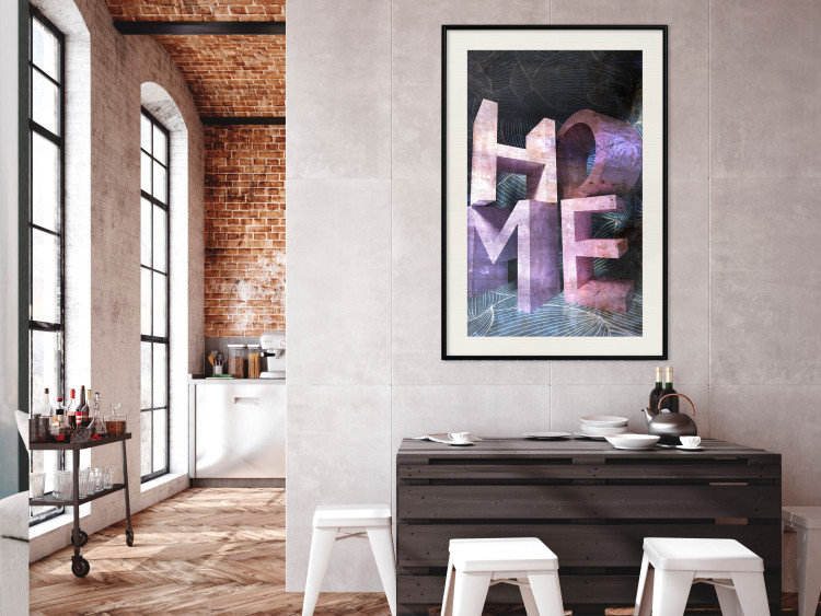 Wall Poster Home in Violets - violet 3D text on an abstract background 135729 additionalImage 24