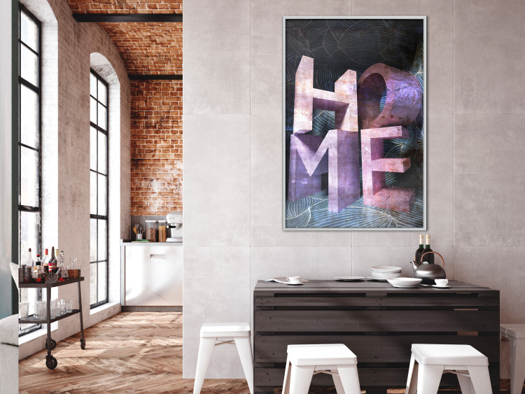 Wall Poster Home in Violets - violet 3D text on an abstract background 135729 additionalImage 5