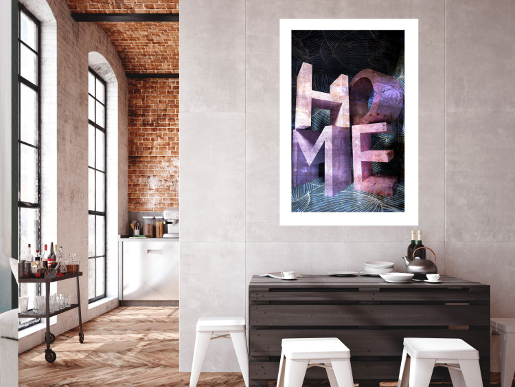 Wall Poster Home in Violets - violet 3D text on an abstract background 135729 additionalImage 6