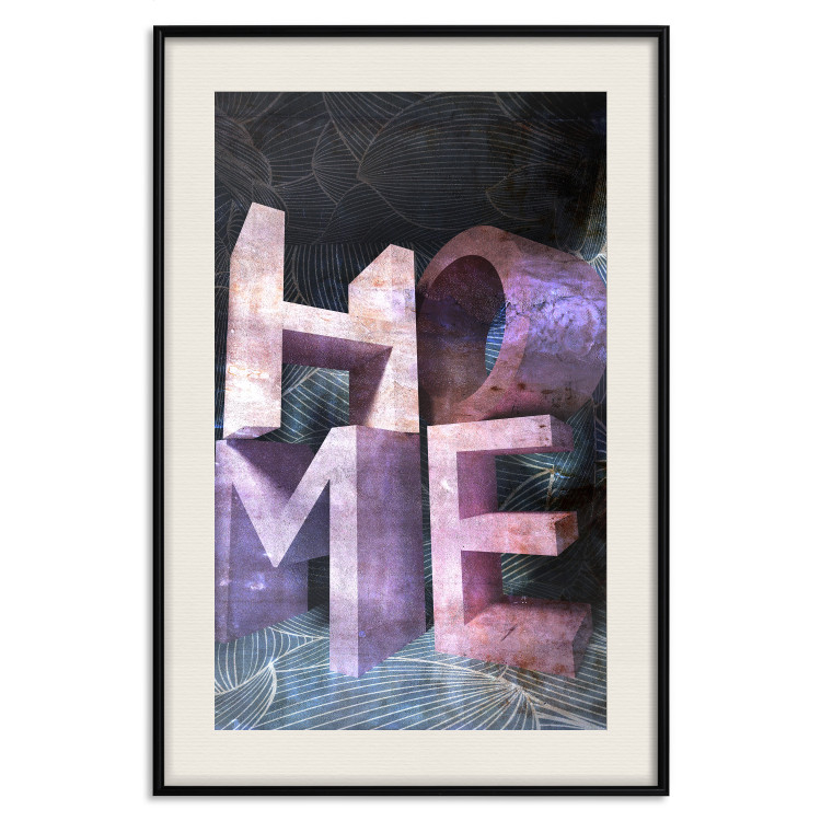 Wall Poster Home in Violets - violet 3D text on an abstract background 135729 additionalImage 14