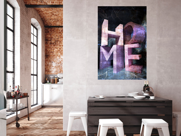 Wall Poster Home in Violets - violet 3D text on an abstract background 135729 additionalImage 22