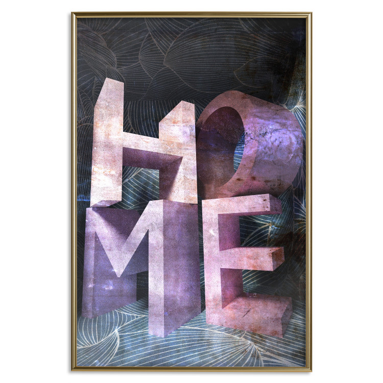 Wall Poster Home in Violets - violet 3D text on an abstract background 135729 additionalImage 17