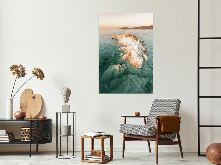 Canvas Print Scoglieta island - aerial view on a lighthouse and rocks 135829 additionalImage 3