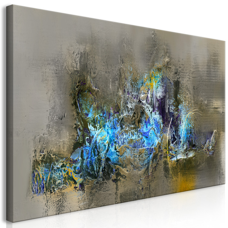 Canvas Art Print Blue Light (1-piece) Wide - modern abstraction in sepia 138629 additionalImage 2
