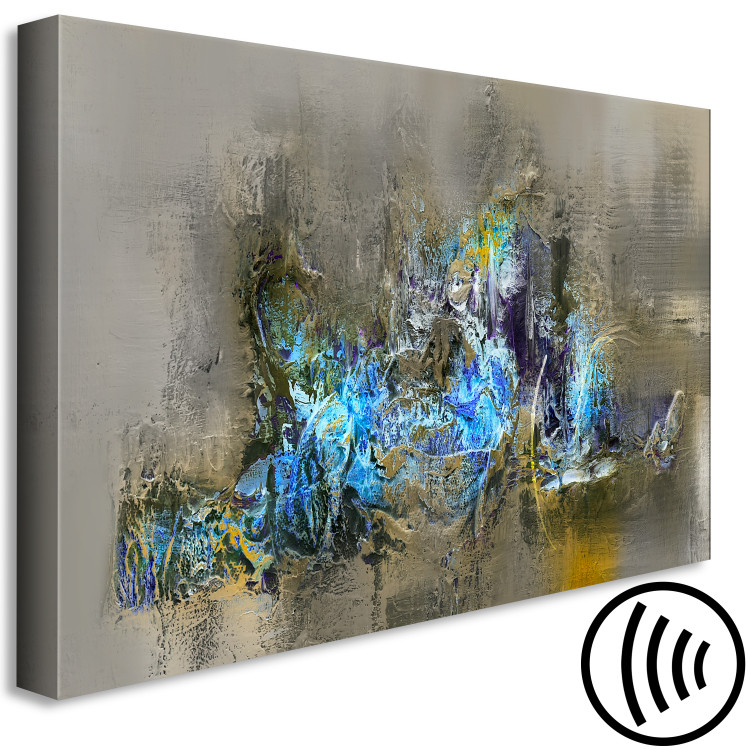 Canvas Art Print Blue Light (1-piece) Wide - modern abstraction in sepia 138629 additionalImage 6