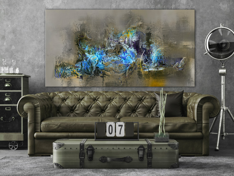 Canvas Art Print Blue Light (1-piece) Wide - modern abstraction in sepia 138629 additionalImage 3