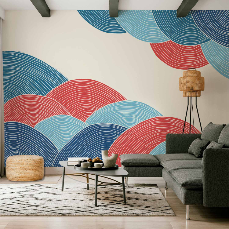 Wall Mural Japanese cascades - abstract landscape with pattern of colourful clouds 142429
