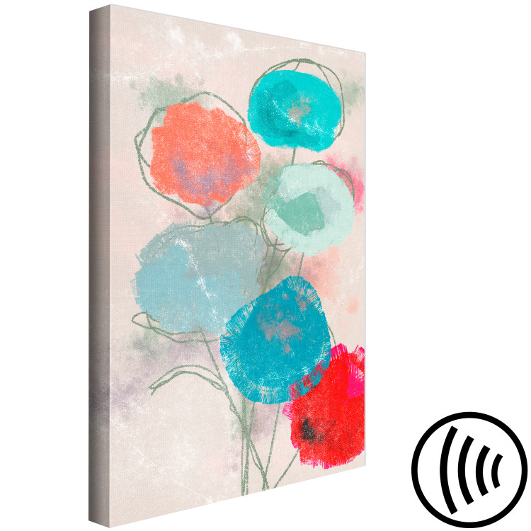 Canvas Spring Bouquet (1-piece) Vertical - abstraction with floral motif 142829 additionalImage 6
