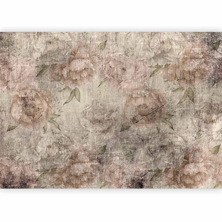 Wall Mural Venetian peonies - flowers on a background with a vintage effect of destruction 143829 additionalImage 5