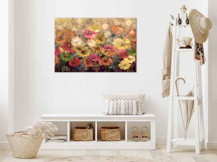 Canvas Art Print Dew on Painted Meadow (1-piece) - spring colorful flowers 144329 additionalImage 3