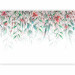 Photo Wallpaper Watercolor Meadow - Red Flowers and Delicate Leaves on a White Background 145129 additionalThumb 1