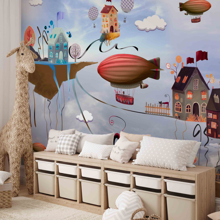 Wall Mural Children’s World of Imagination - Colorful Story, Houses and Cats 149229 additionalImage 6