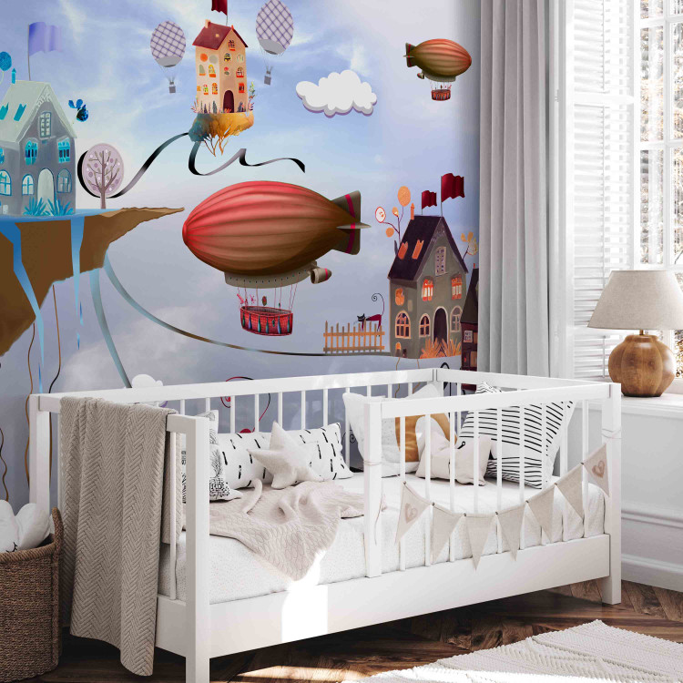 Wall Mural Children’s World of Imagination - Colorful Story, Houses and Cats 149229 additionalImage 5