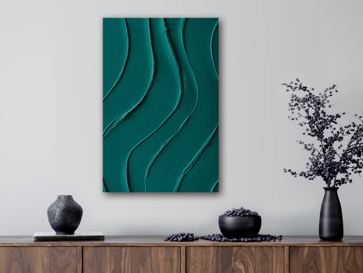 Canvas Dark Green Abstraction (1-piece) - emerald background with texture 149729 additionalImage 3