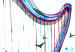 Canvas Print Harp and Waves - Musical Theme With Birds Painted With Watercolor 149829 additionalThumb 5