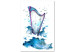 Canvas Print Harp and Waves - Musical Theme With Birds Painted With Watercolor 149829