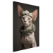 Canvas AI Sphinx Cat - Animal Portrait With Long Ears and Plant Jewelry - Vertical 150129 additionalThumb 2