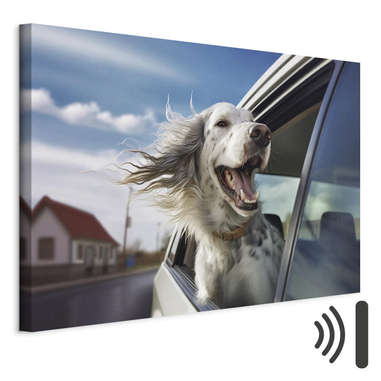 Canvas AI Dog English Setter - Animal Catching Air Rush While Traveling by Car - Horizontal 150229 additionalImage 8