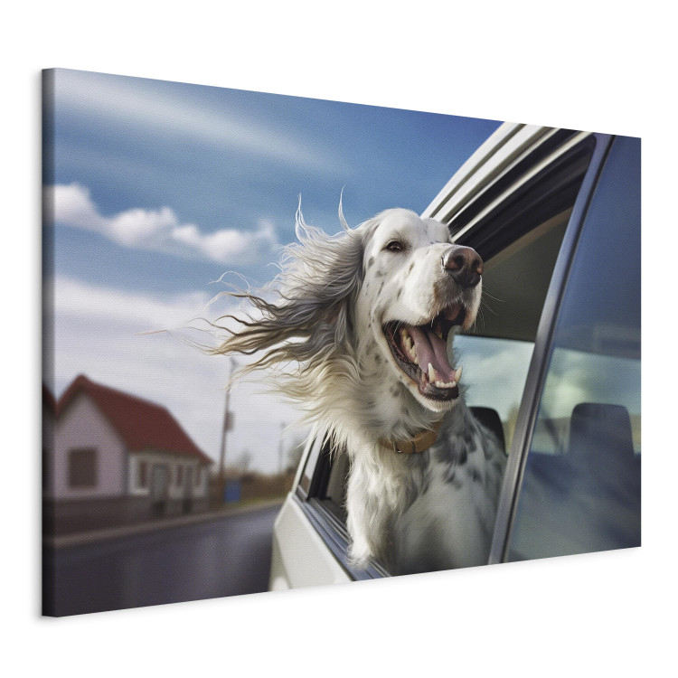 Canvas AI Dog English Setter - Animal Catching Air Rush While Traveling by Car - Horizontal 150229 additionalImage 2